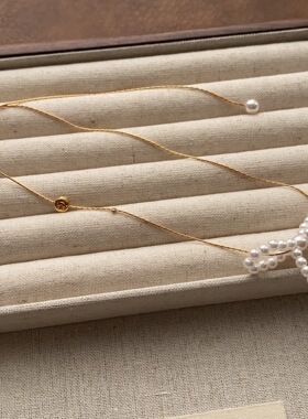 轻奢极简珍珠吊坠项链轻奢小众设计大颗珍珠毛衣链锁骨链时尚项链