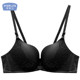 Black unwired unbuttoned bra for women with front buckle