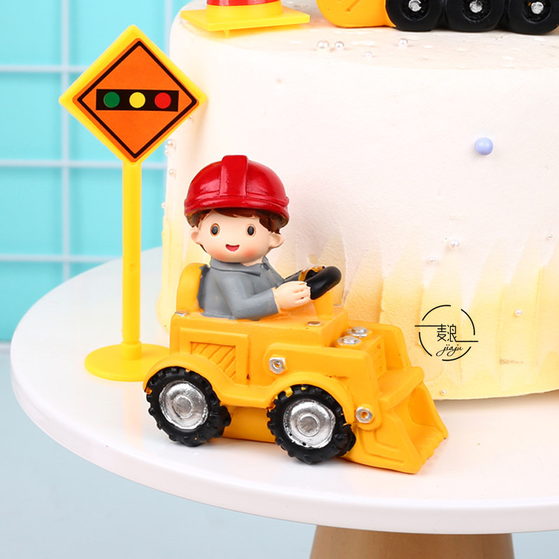 树脂摆件工程车挖机推土机挖掘机儿童生日蛋糕装饰摆件玩具甜品台,淘宝优惠券,粉丝福利购,淘宝优惠卷