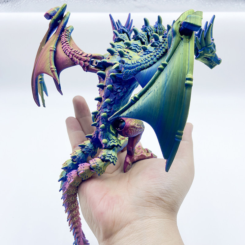 3D printed Ghidorah movable Chinese dragon joint flying dragon