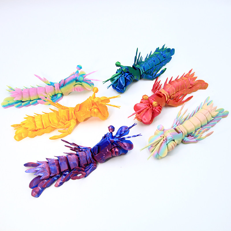 3D printing simulated Pippi shrimp marine animal model ornaments children's animal toys gifts with movable joints and decompression