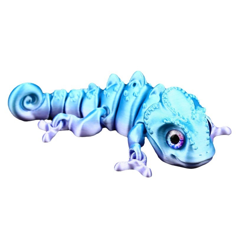 3D printed magnetic refrigerator magnet small chameleon lizard movable children's pet model birthday gift toy stall