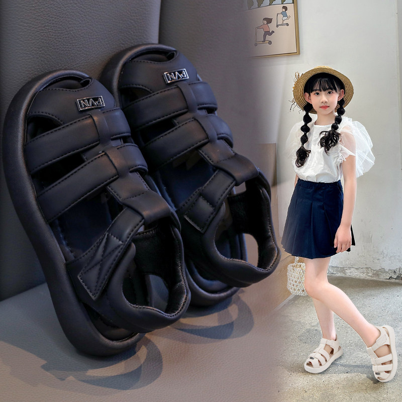 Boys and girls toe-cap sandals, medium and large children's thick-soled Roman shoes