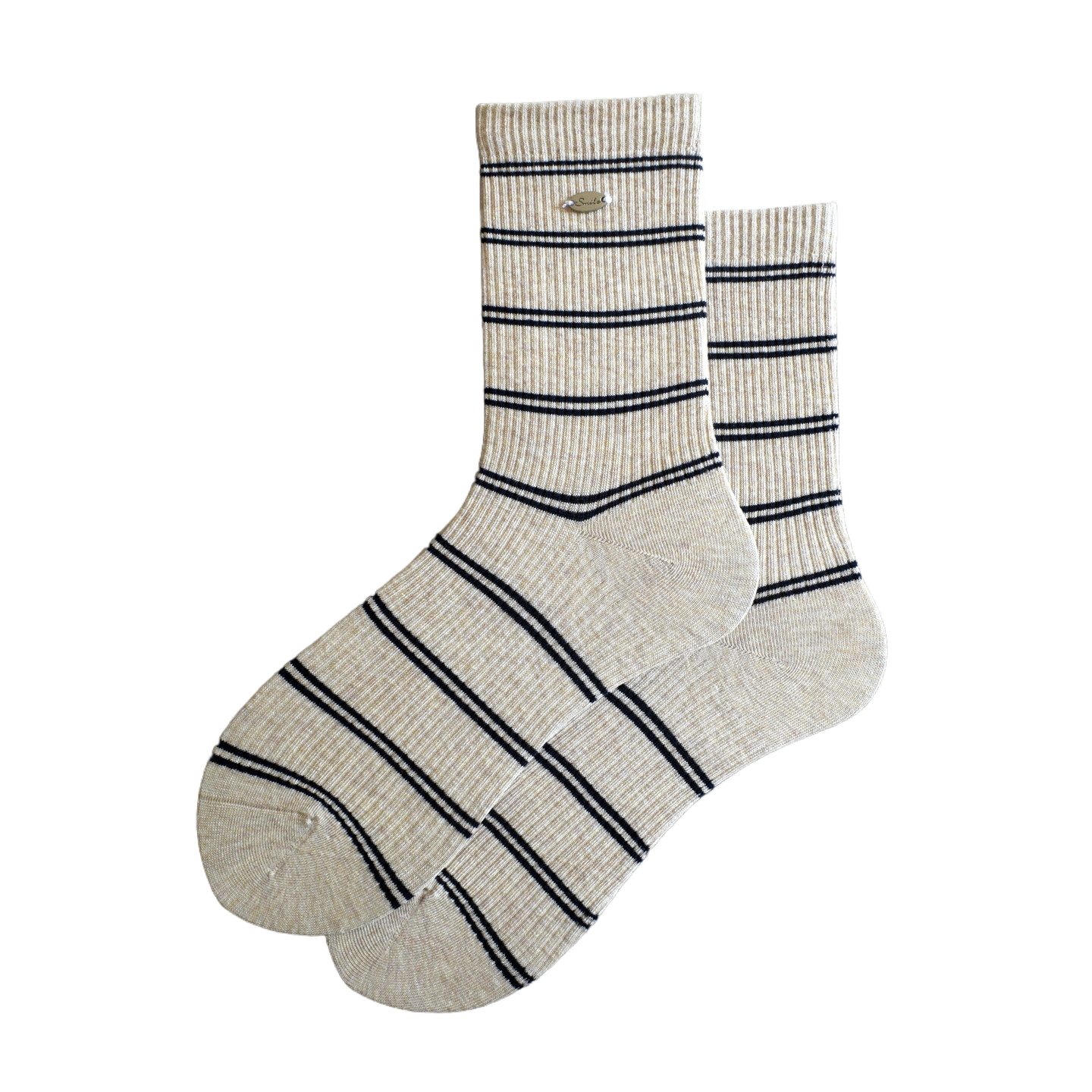 条纹韩系ins袜子饰品扣装饰秋冬女袜运动休闲中筒袜无骨外贸出口,淘宝优惠券,粉丝福利购,淘宝优惠卷