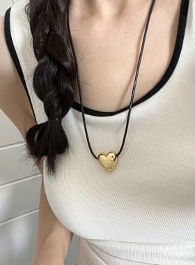 镀金女抽绳项链可调节ins