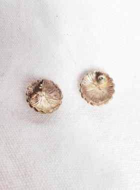 复古法式爱心耳环金色花朵撞色百搭古着圆圈麦穗轻奢宴会耳环孤品