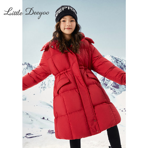女童中长款羽绒服2025冬季新款洋气过膝保暖极寒加厚儿童冬装外套 - 图2