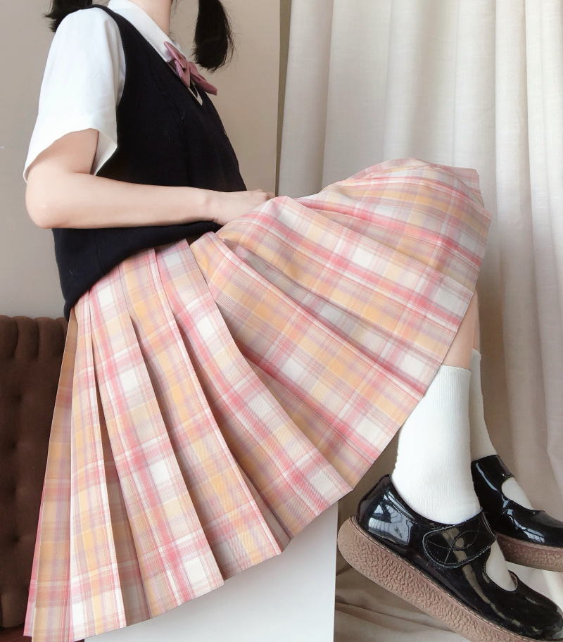 福利！买一送二安可原创日系JK制服正统百褶裙半身裙短裙学生格裙