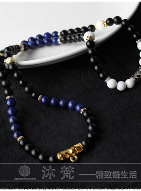 毛衣项链黑玛瑙青金石佛牌链