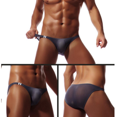 男士比基尼三角内裤超薄微透低腰性感冰丝光滑无痕窄边裤衩短裤夏,淘宝优惠券,粉丝福利购,淘宝优惠卷