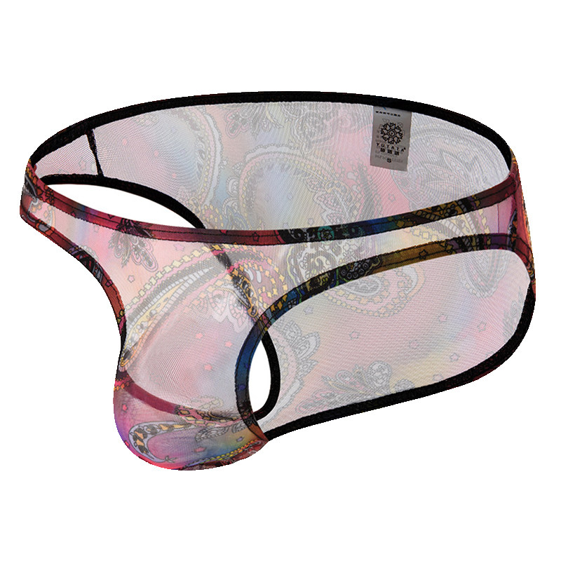 男士半透明窄边网纱内裤无痕花色透视性感舒适透气情趣三角裤裤衩,淘宝优惠券,粉丝福利购,淘宝优惠卷