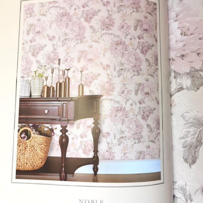 革尚墙布NOBLE.IV号版本美式高精密提花壁布美式大花大马士革做旧 - 图2