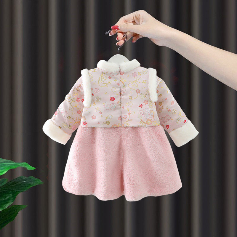 拜年服女童汉服儿童2025喜庆过年衣服唐装秋冬周岁礼服宝宝旗袍裙,淘宝优惠券,粉丝福利购,淘宝优惠卷