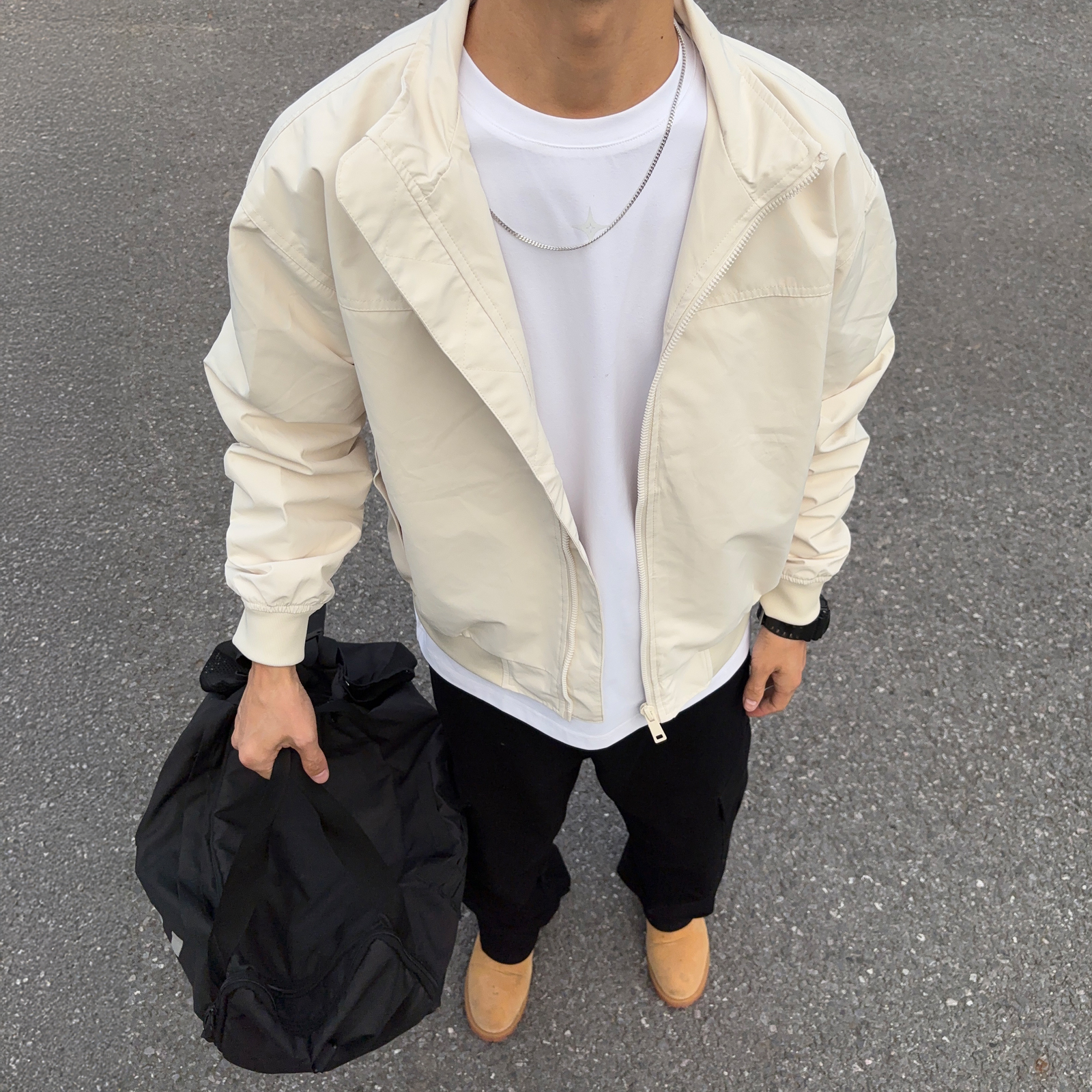 UNCLEBLUE美式飞行夹克男痞帅高级感上衣三防立领硬汉风教练外套 - 图0