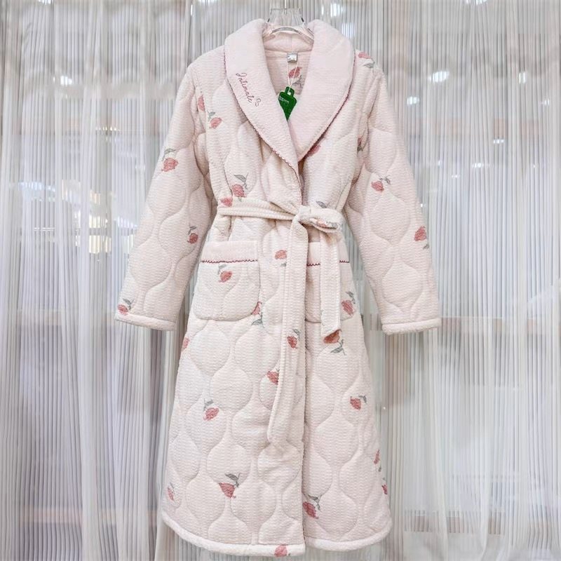 佰伦世家浴袍女士睡衣2024冬季新品三层加厚保暖牛奶绒夹棉女睡袍,淘宝优惠券,粉丝福利购,淘宝优惠卷