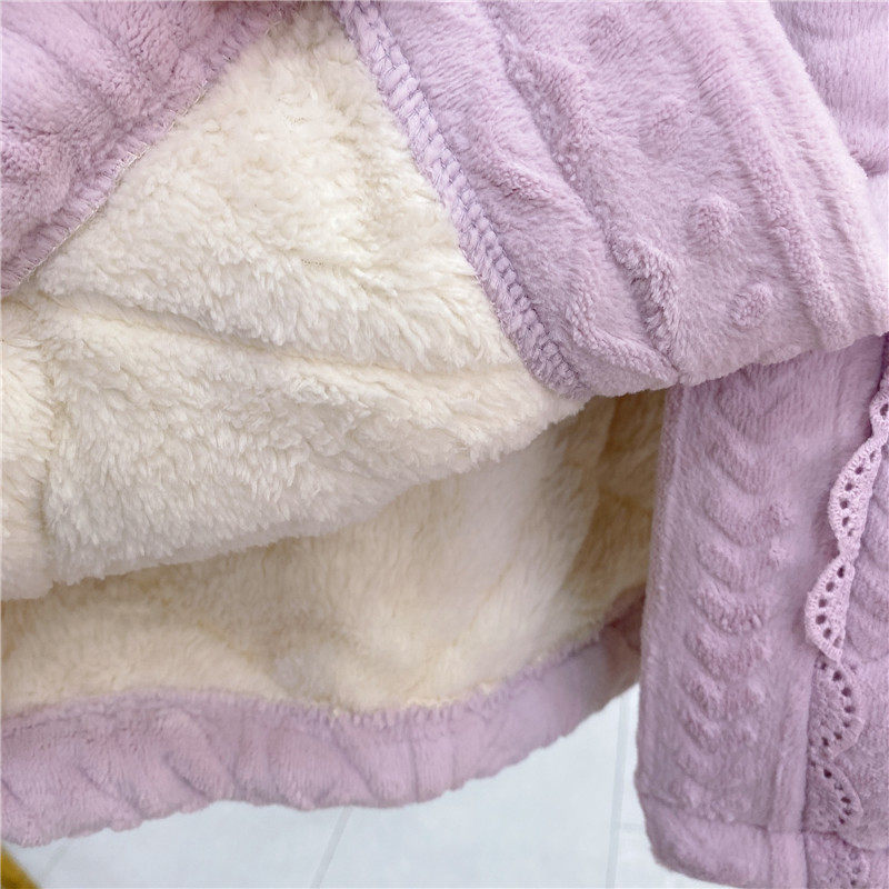 安之伴甜美少女减龄女士睡衣冬季新款剪花加厚珊瑚绒夹棉家居服套,淘宝优惠券,粉丝福利购,淘宝优惠卷