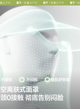 蕉下女士零触全防护空顶防晒帽磁吸面罩AS721可拆户外太阳帽遮阳