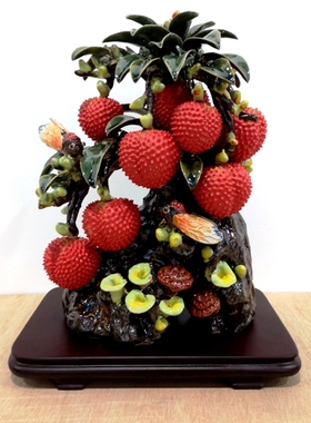 石湾公仔办公室玄关陶瓷招财摆件