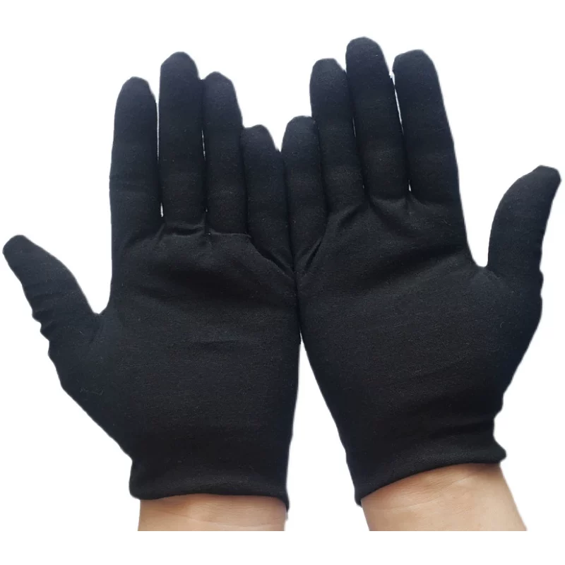 Black cotton thin gloves walnut