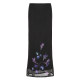 MSYOUCAN Ghost Orchid Purple Plant Printed Skirt Low Waist Draping Retro Straight Skirt for Women