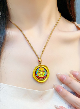 金店同款沙999烧蓝珐琅錾