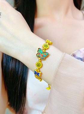 金店同款古法沙999烧蓝珐