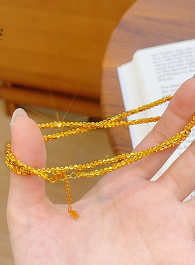 金店同款沙超闪猫眼圆珠项