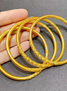 沙金999古法传承素圈卷草