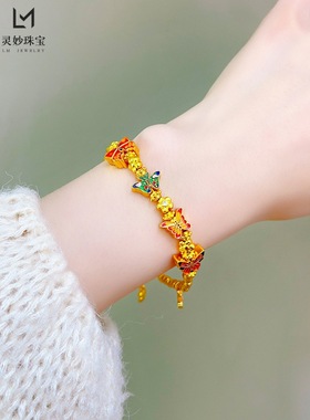 沙金999烧蓝珐琅彩色五只