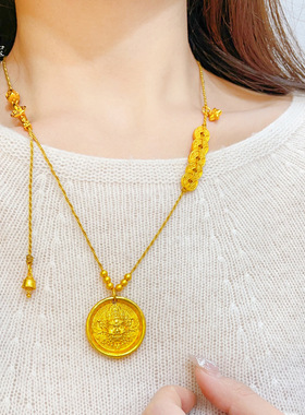 沙金999古法錾刻黄财神吊