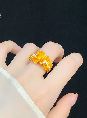 金店同款沙复古拉丝点钻方