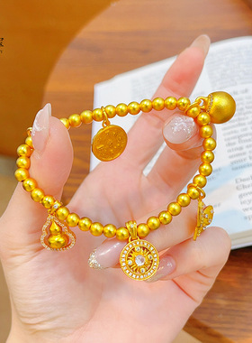 古法沙金镂空花丝罗盘十字