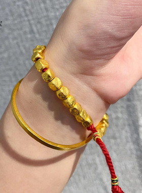 沙金999古法锤纹小块方糖