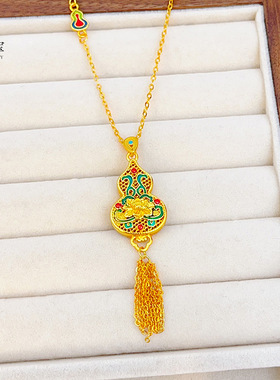 金店同款沙烧蓝镂空葫芦流