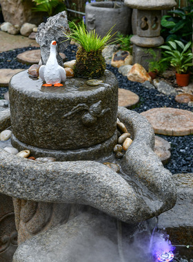 庭院流水摆件阳台鱼池假山造景喷泉新中式入户花园景观装饰鱼缸