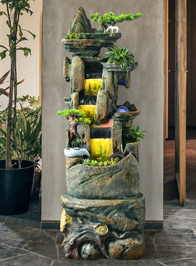 大型落地招财办公室阳台假山流水