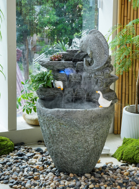 新中式假山流水招财喷泉景观