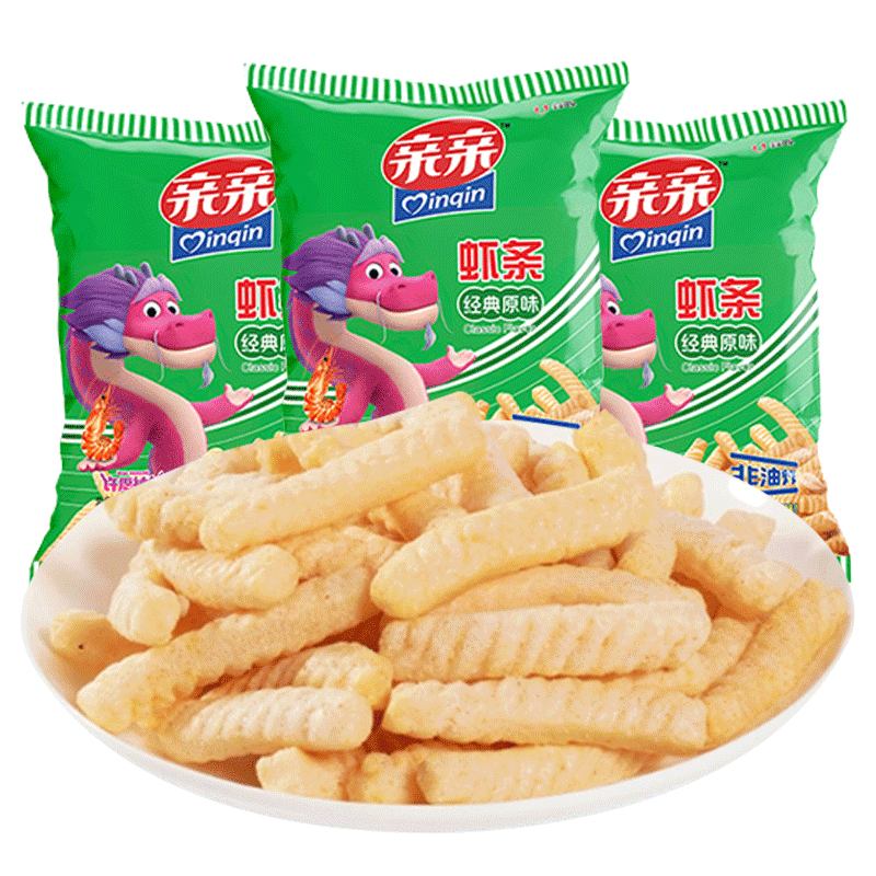 亲亲虾条小包装10g*40包膨化食品休闲办公室薯片怀旧零食小吃薯条-图3