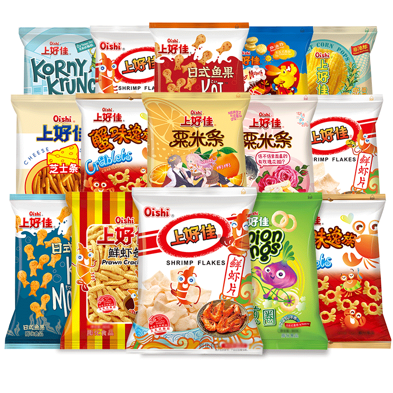 上好佳鲜虾片薯片零食大礼包虾条儿童礼物小包装休闲食品年货整箱 - 图3