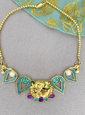 项链迪士尼长发耳夹项链