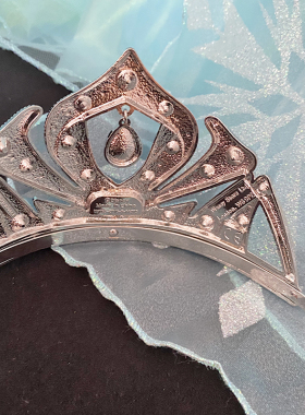 现货美国迪士尼冰雪奇缘艾莎合金加冕皇冠发饰发箍儿童