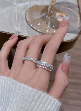 韩版花瓣双层时尚指环气质套戒女