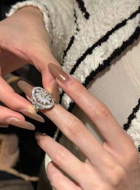 中古微镶锆石花朵戒指