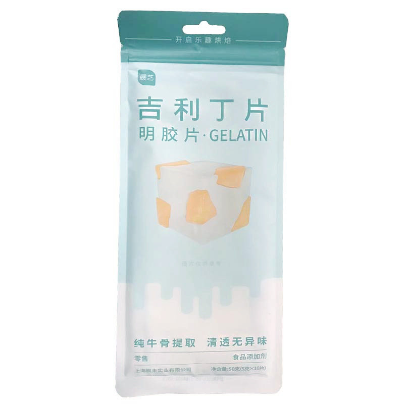 展艺吉利丁片食用家用烘焙自制奶酪棒慕斯果冻材料鱼胶粉25年新货