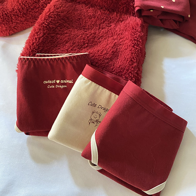 红内裤女本命年结婚三角裤马年新款女士纯棉抗菌底裤女生棉质短裤,淘宝优惠券,粉丝福利购,淘宝优惠卷