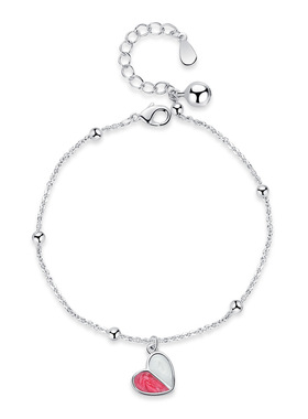 欧美风爱心形水晶胶镀银手饰品