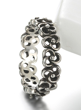 银色饰品麻花韩版开口戒指特价