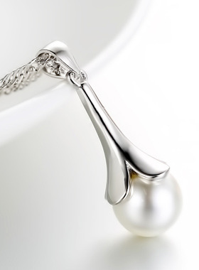 银色项链韩版时尚风珍珠吊坠