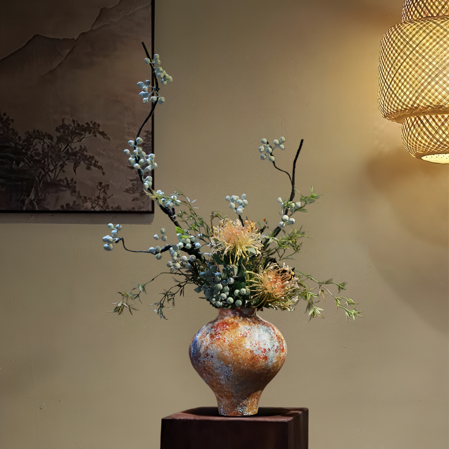 禅意中式陶瓷花瓶宋代美学摆件民宿酒馆侘寂中古复古法式创意装饰,淘宝优惠券,粉丝福利购,淘宝优惠卷