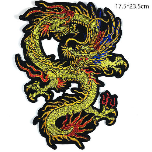 龙刺绣背胶高档飞龙补丁现货金龙辅料中国刺绣风五爪布贴旗袍贴花 - 图3